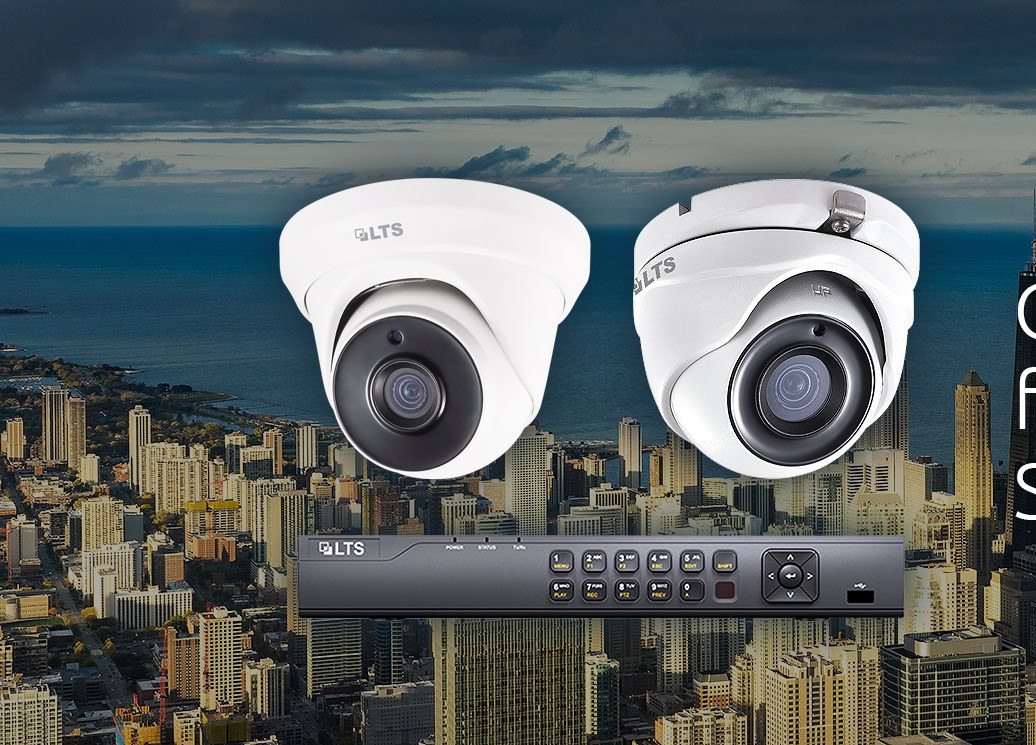 HD security cameras installed over the Chicago skyline